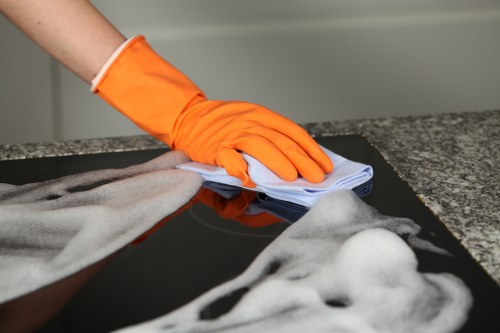 Brompton Carpet Cleaning team working safely in a home